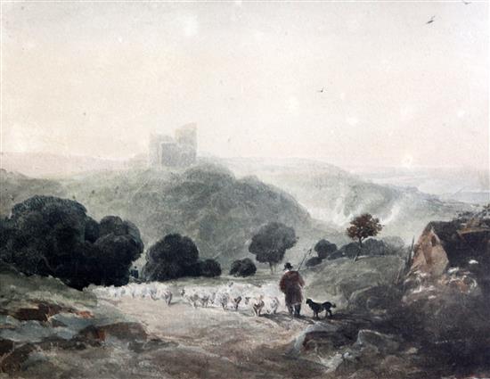 Peter de Wint (1784-1849) Conisbrough Castle, Yorkshire 9.25 x 12in.